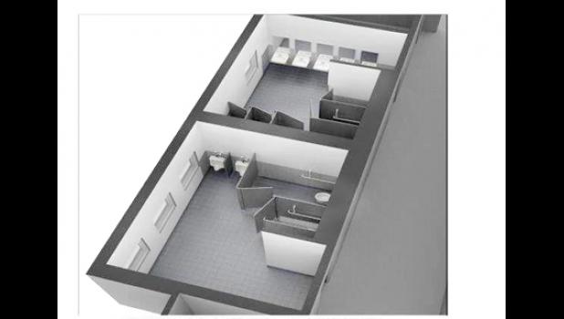 Special photo. Special illustration of proposed remodeled elementary bathrooms.