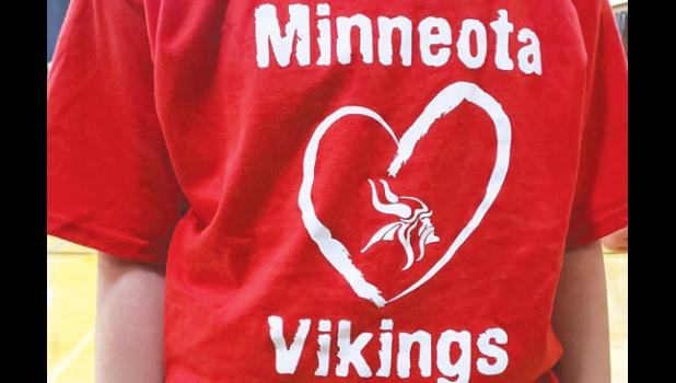 Special photo. The front of the red t-shirts Bretten's sister Jaylyn's basketball team wore to support him.