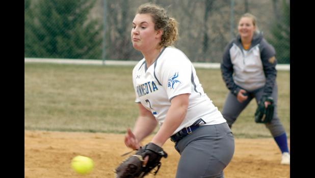 File photo. Minneota-Canby pitcher Brooklyn Nelson tossed a three-hit shutout in a 1-0 victory.
