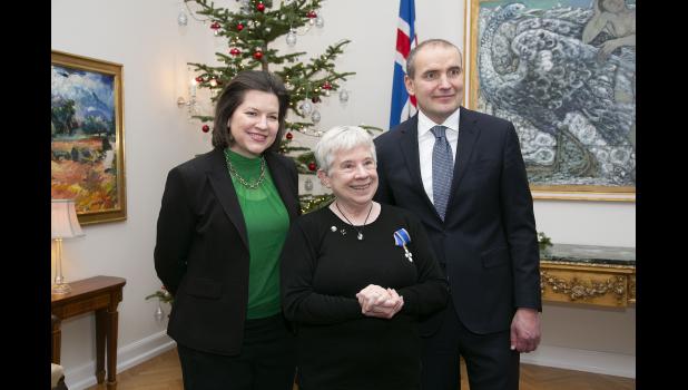 Contributed photo Cathy Josephson, center, with Iceland President Gudni Th. Johannesson, right, and his wife, Eliza Jean Reid.