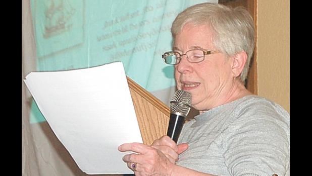 Staff photo by Scott Thoma. Minneota native Cathy Josephson, who has lived in Iceland the last 24 years, returned to give a presentation to a large crowd at the Minneota Manor on Saturday.