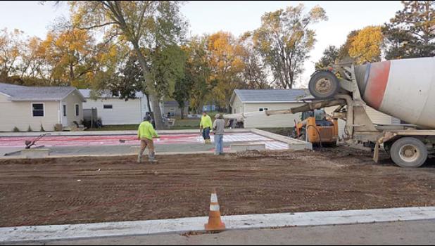 Special photo. The new garage, directly across from the Minneota Elementary School, is on the property formerly owned by Bud Bernardy.