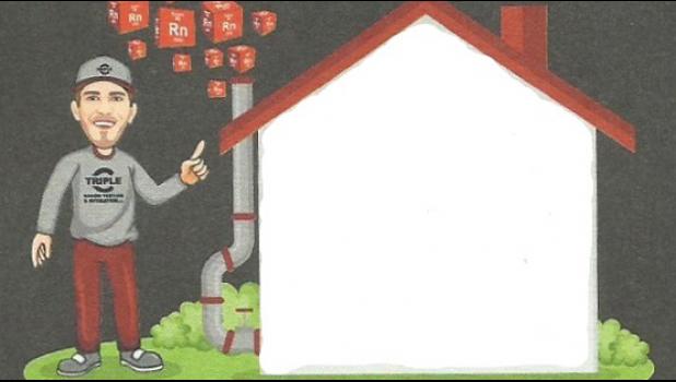 Contributed drawing This drawing of Chad Janiszeski shows him ridding a home of radon gas.