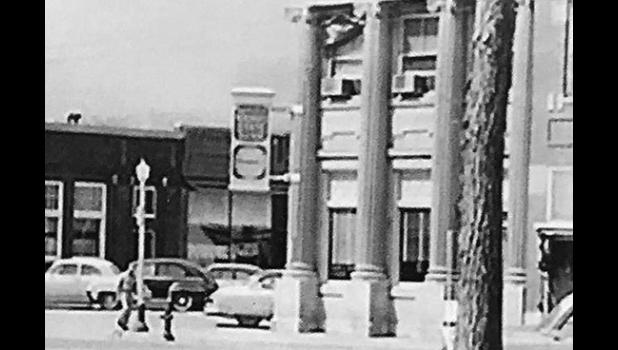 Special photo. This undated downtown scene of Minneota shows the original clock on the Farmers and Merchants State Bank building.
