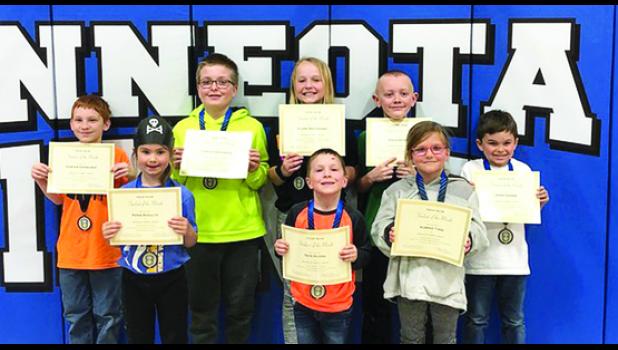Special photo. Elementary Valor Students are: (Front row, left to right) Piper Shoultz, Tate Koons and Aubree Timm. Back: Hunter Danielson, Carter Anderson, Clare Swedzinski, Owen Myrvik and James Harms.
