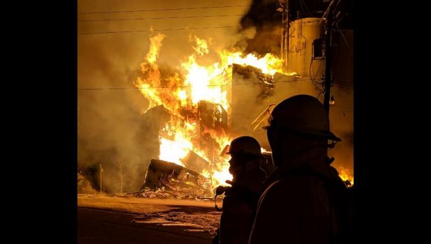 Special photo. Eleven fire departments battled the blaze in the early morning hours.
