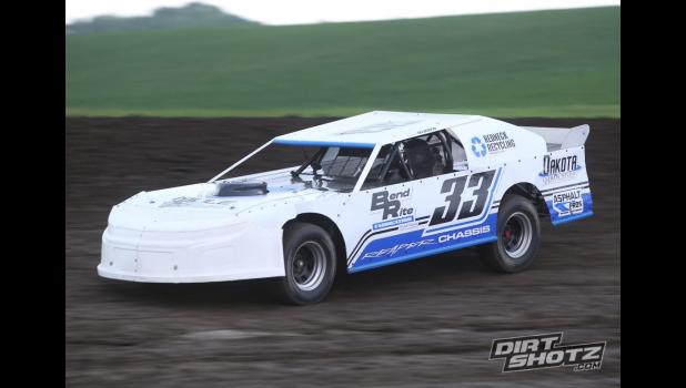 Contributed photo Garet DeBoer and his father, Ken, built the No. 33 Late Model Street Stock car that Garet races each week.