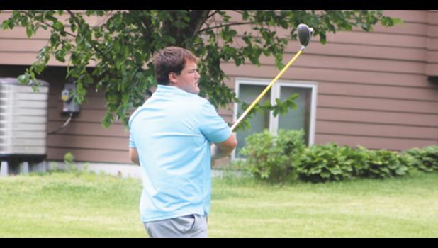 Mascot photo by Scott Thoma Jackson Esping drove this shot around 350 yards on the 18th and final hole of his high school career Wednesday at Pebble Creek Golf Course in Becker.