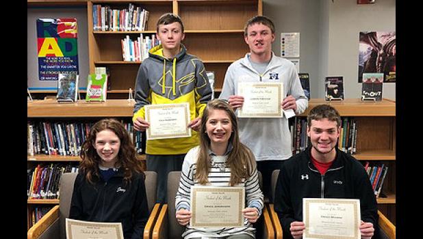Special photo. Front row: (left to right) Joey Clark, Grace Jeremiason and Grady Moorse. Back: Cale Sorensen and Landon Abraham. Not Pictured: Reid Fier.