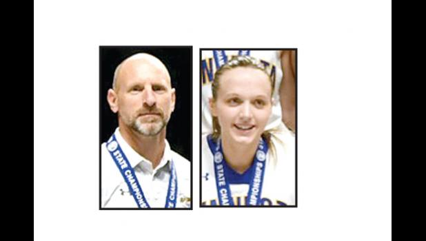 Special photo. Coach Chad Johnston and Lydia Sussner