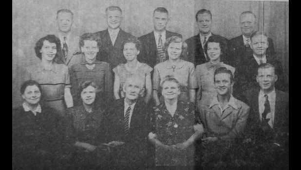 MINNEOTA MEMORY
These Minneota Boy Scouts held a "Blue and Gold" banquet at the Legion Hall on Feb. 4, 1951. The banquet was in commemoration of the 41st anniversary of the Boy Scouts of America. Back row, left to right: James Meger, Robert Gislason, Stephen Kjorness, Alden Rushton, Tom Johnson, Gary Buysse and Sherwood Hawley. Front row, left to right: Lyle Gislason, Dwayne Wenker, Larry Pesch, Tom Drown, Tom Amundson and Robert Nelson. Jim Amundson, foreground, was a guest.