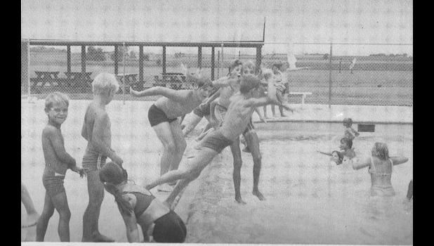 Special photo. Kids flocked the opening of the new Minneota Community Swimming Pool in August of 1966. Hanard Lien, who was the first pool manager, estimated that more than 400 people used the pool the first week it was open.