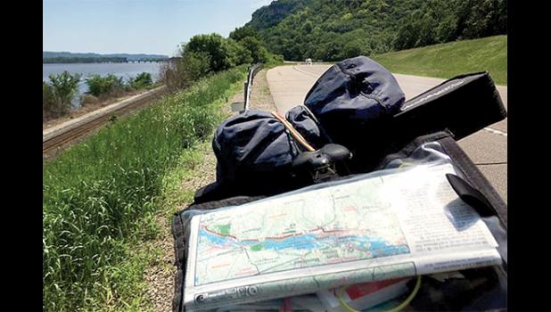 Special Photo. Hasenfus has seen a lot of nice scenery along the way, including this sight from his bike near Winona.