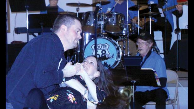 File photo. Seth and Theresa Myhre danced as the Route 68 Big Band played at the Chocolate Affair in Minneota at the American Legion.