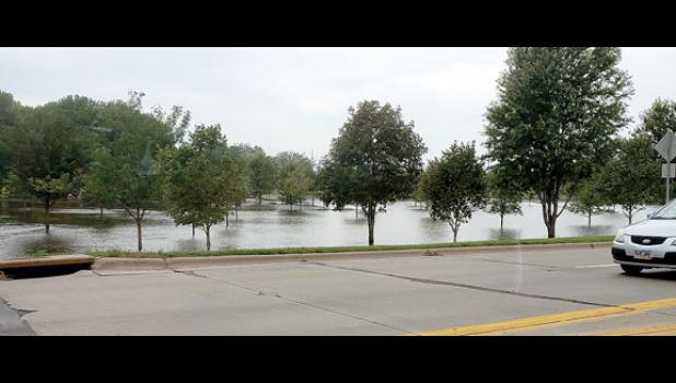 Special photo by Tara Moen. Sioux Falls residents awoke Wednesday morning to find lakes where there previously had not been a lake. A lot of water damage was done in the area.