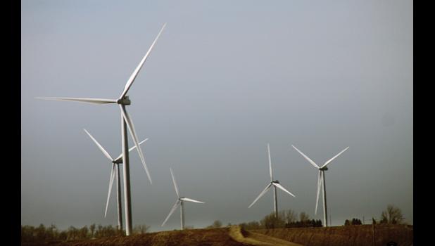Staff Photo by Byron Higgin. Wind turbines between Minneota and Ivanhoe.