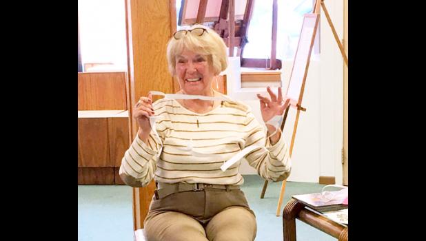 Photo courtesy of Dana Miller. With school starting soon, children’s author Joanne Anderson Reisberg (Reese-berg) gave a timely presentation of two of her children’s books at MAFAC on Thursday, August 10.