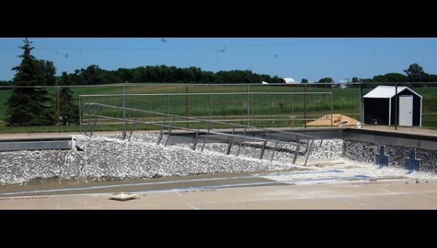 Mascot photo by Scott Thoma The Minneota Community Swimming Pool is currently being resurfaced as required before it can open this summer.