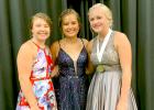 Named Second Alternate for Ivanhoe’s Distinguished Young Women competition was Anna Krier (left), First Alternate Jada Sterzinger (middle) and Distinguished Young Woman of Ivanhoe for the Class of 2021 was Abby Rost (right). 