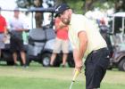 Ben Derynck, putting during the final round of competition on Sunday, won his first tournament title by one stroke. 