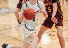 Ian Myhre drives to the hoop against Wabasso's Jack Burns on Saturday in Montevideo. 