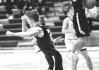 Lincoln Jerzak reacts after scoring the game-winning basket at the buzzer against Yellow Medicine East Friday night in Minneota. 