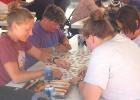 This group was among 12 teams in the puzzle competition. Clockwise from left: Gail Boe, Renee Wyffels, Alison Neet, and Alison’s daughter, Emma Neet. 