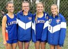 The Canby/Minneota 4 x 400 relay team. Left to right: Jordyn Jostock, Taylor Ourada, Brynn Kockelman, Claire Stoks.