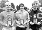 These three Canby/Minneota boys earned all-Camden Conference for finishing in the top 10 in the meet last Tuesday. Left to right: Tallen Merritt, Brett Stoks and Kendon Knutson.