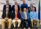 Chad Johnston, front row-far right, poses with the other NHSACA football candidates. 