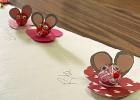 The residents made mice out of Hershey kisses and they were attached to colorful hearts.