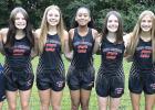 Returning girl letterwinners are, left to right: Natalie Stoks, Hannah Vlaminck, Braelyn Merritt, Nohemi Diaz, Lillie Wollum, Claire Stoks, Hannah Fadness. 
