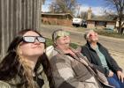 Gayle Van Vooren, right, of Minneota viewed the solar eclipse Monday in Amarillo, Texas, with her niece, Kendal Neimeyer, left, and sister, JaNeil Peschon, both of Pipestone. 