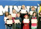  Front row, (left to right): Oakley Norby, Logan Pohlen, Harper Hjermstad and Allison VanWatermuelen. Back: Kienzlee Sawyer, Abby Rolbiecki, Joe Voit and Brayden Downing. 