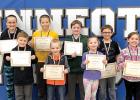 Elementary Viking Valor are: (front row, left to right) Heydan Danielson, Kingston Ryer, Mariah Larson and Jaedyn Houselog. Back: Lyssa Kremin, Alex DePestel, Tyler Welsh and Browdy Lozinski.