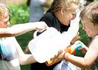 It was the Totus Tuus Summer Bible School last week at St. Edward and a water fight broke out. 