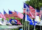 Flags fly briskly at the Lyon County Fair