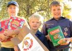 Three Minneota Cub Scouts from Pack 30 collected non-perishable food items Saturday from community members for the annual Scouts 4 Food drive to combat hunger in the United States. Pictured from left to right are Jents Knutson, Max Laleman and Connor Boerboom. 