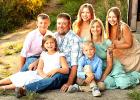 The Gillund family. Front row, left to right: Whitney and Gunner. Back row, left to right: Kestler, Kurt, Skyla, Jamie and Daylin.