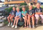 The Girls Scouts from left to right: Avery DeRoode, Addyson Pohlen, Brisbyn Traen, Stella Gorecki and Avery Knutson. Missing, Violet Vlaminck and Jules Gossen. 
