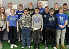 Front row, left to right, Natalie Ratajzcak, Ava Panka, Cole Johnson, Nolan Van Keulen, Hudson Thostenson, Gavin Whortenbury, Levi Gamrak, Joshua Arends.  Back row, left to right: Head Coach Walker Hennen, Lucas Rybinski, Btayden Kollman, Michael Wisniewski. Not pictured, Isabelle Gillund.