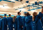 The 43 Minneota High School seniors in this year’s graduating class celebrated by tossing their caps in the air at the conclusion of commencement exercises Saturday. 