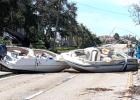 After the floodwaters receded, these two boats were left in the middle of a road in Bonita Springs. Contributed photo