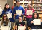 Senior High Viking Valor winners for January are: (Front row, left to right) Cecilia Rabaey, Ireland Stassen and Yan Din Suter. Back: Alyssa Engels, Amos Tu and Katie Walerius.