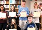  High School and Junior High Viking Valor students are: (front row, left to right)  Samara Sumerfelt and Evan Popowski. Back: Chloe Davis, Kaitlyn Hanson, Nolan Boerboom and Isaac Laleman.