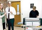 Sarah Stassen presented a check from the Minneota PTA to Superintendent Dan Deitte for $1,500 to go towards a new laminator. Kathy Fier (right) does the laminating for teachers. The old laminator wasn’t getting the job done anymore, said Deitte. The teachers are very thankful for the new one, he indicated. 
