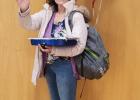 Mary Haugen waves goodbye on her last day at school on March 27. 