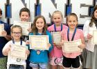 Viking Valor Students of the Month for May are: (left to right) Brock Kremin, McKenzie DePestel, Lane Shoultz, Tana Gillund, Libby Sussner, Jodi Hauswedell, and Jacquelynn Moon. 