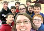 Elizabeth Miller’s class has been digging into some hard subjects, but they’ve also taken the time to have a little fun as well. Miller shot a “selfie” (left), with a bunch of her students in the background.  