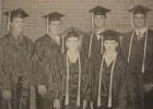 The Minneota High School Class of 1999 had three sets of twins among 62 seniors that graduated on Sunday, May 28. Front row, left to right: Breanne Larson and Alisha Larson. Back row, left to right: Matthew Coequyt, Michael Coequyt, Justin Boerboom and Joseph Boerboom.